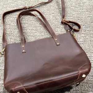 Montana Hudson The Eve Leather Zip Dk Brown Handmade Tote Bag